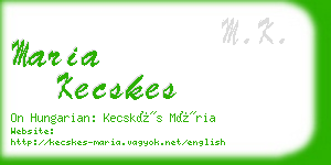 maria kecskes business card